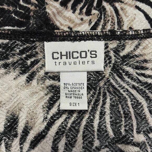 Chico’s Travelers Animal Print Open Front Cardigan Size Medium - Picture 4 of 5